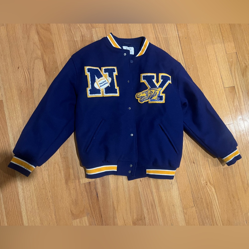 Zara Kids Navy and Yellow Varsity Jacket
